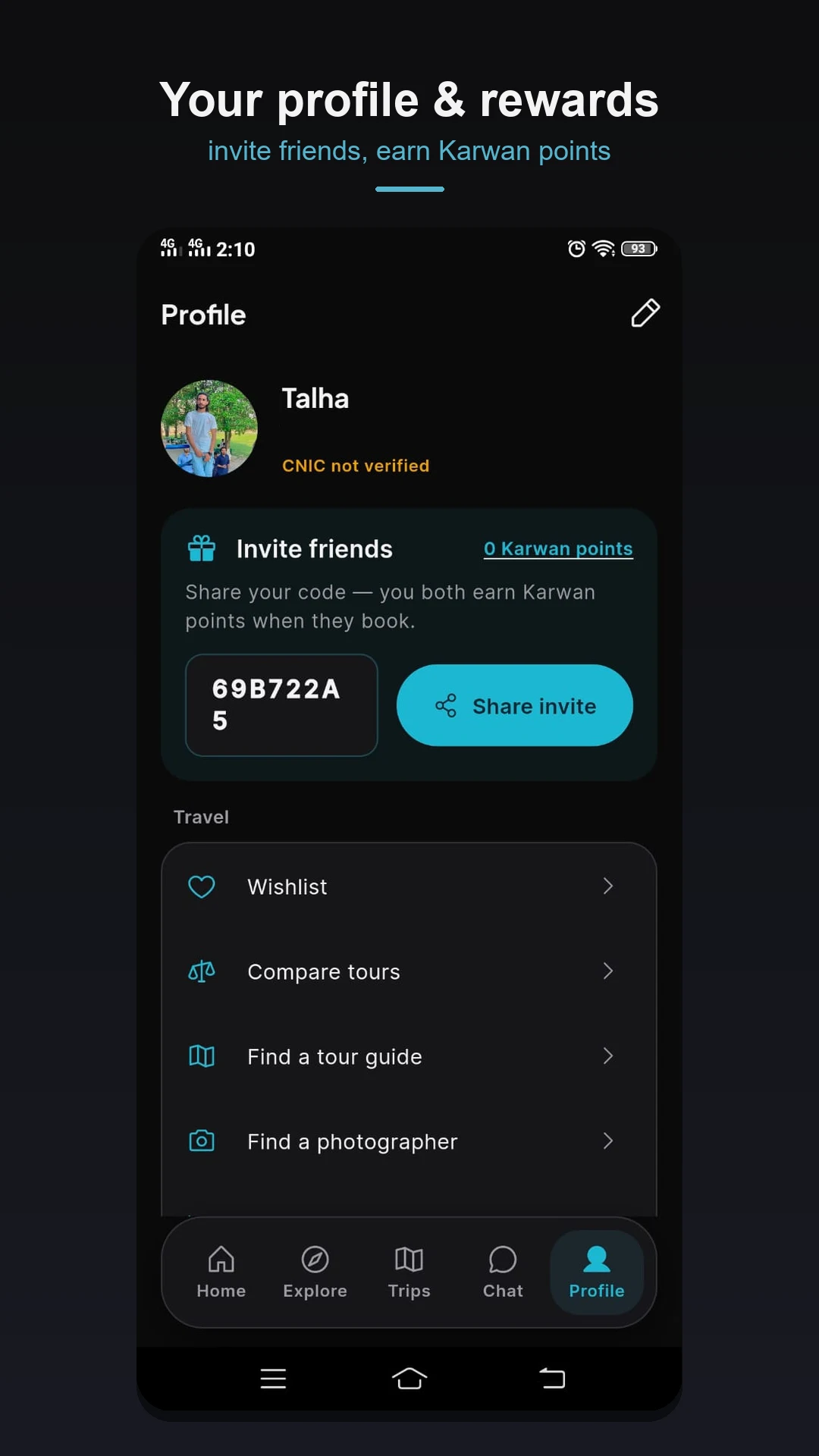 Karwan app screen